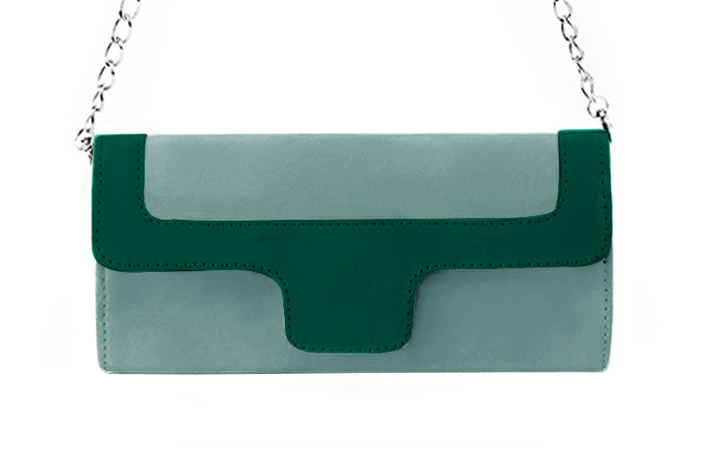 Mint green women's dress clutch, for weddings, ceremonies, cocktails and parties. Profile view - Florence KOOIJMAN